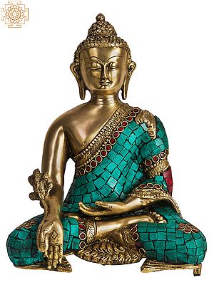 11" (Tibetan Buddhist Deity) The Medicine Buddha - The Unfailing Healer of the of Samsara In Brass | Handmade | Made In India
