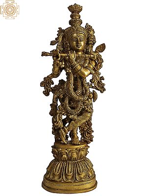 21" Murali Krishna In Brass | Handmade | Made In India