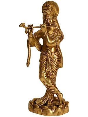 10" Murali Krishna In Brass | Handmade | Made In India