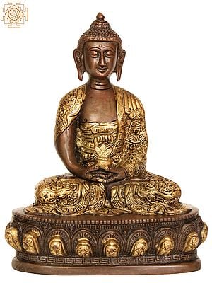 7" Lord Buddha Statue in Dhyana Mudra in Brass | Handmade