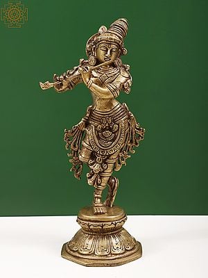 9" Brass Bhagawan Krishna Sculpture