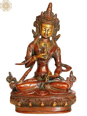 9" Vajrasattva Brass Sculpture | Handmade | Made in India