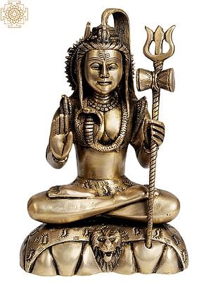10" Lord Shiva In Brass | Handmade | Made In India