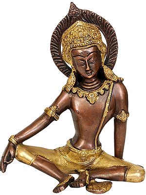 7" Lord Indra Brass Sculpture