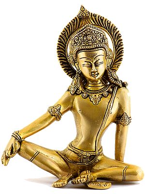 7" Lord Indra Brass Sculpture