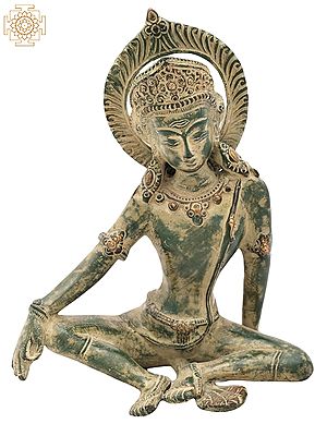 7" Lord Indra Brass Sculpture