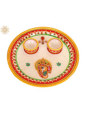 Small Marble Puja Thali