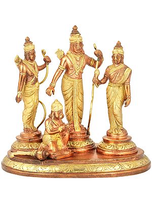 6" Small Rama Durbar Sculpture in Brass