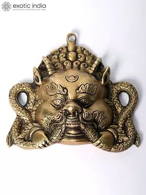 6" Small Brass Kirtimukha Wall Hanging Mask