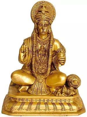 8" Lord Hanuman (Lord Rama Depicted in His Heart) In Brass | Handmade | Made In India