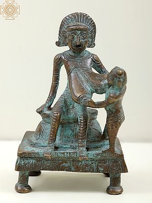 4" Small  Putana Vadha | Madhuchista Vidhana (Lost-Wax) | Panchaloha Bronze from Swamimalai