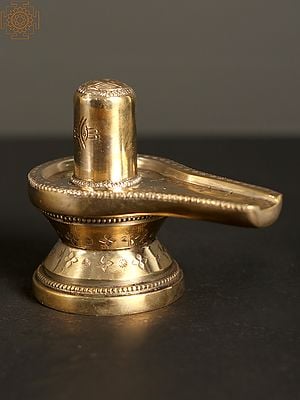 3" Small Shivalinga Brass Statue