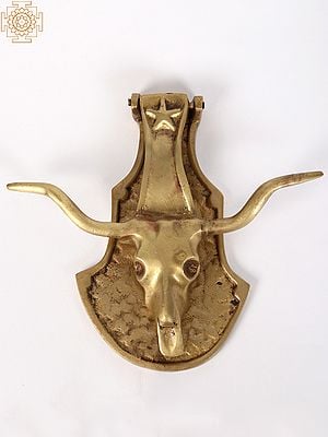 7" Brass Bull Head Door Knocker