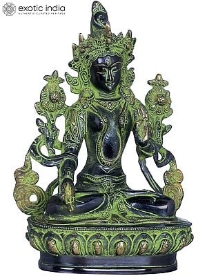 8" Brass White Tara Statue in Her Meditative Splendour