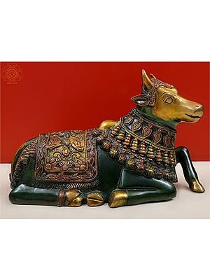 10" Brass Nandi Statue - The Faithful Guardian
