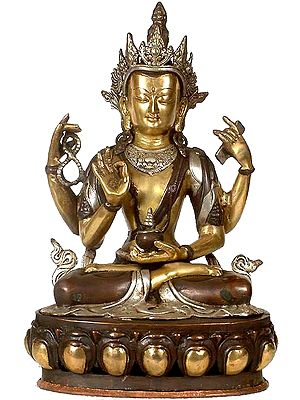 16" The Buddhist Deity, A Composite Image In Brass | Handmade | Made In India