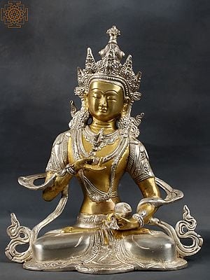 10" Seated Vajrasattva (Tibetan Buddhist Deity) | Brass | Handmade