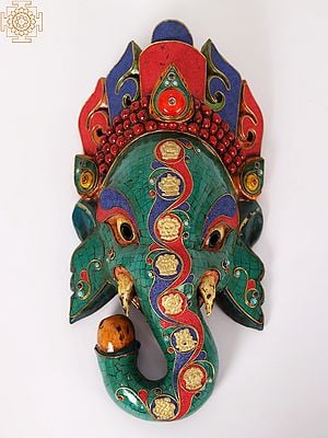 Lord Ganesha Wall Hanging Mask - Made in Nepal