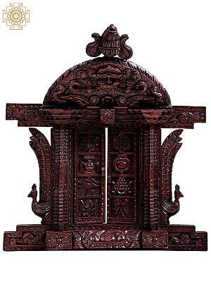 17" Eight Auspicious Symbol of Buddhism Wooden Traditional Window