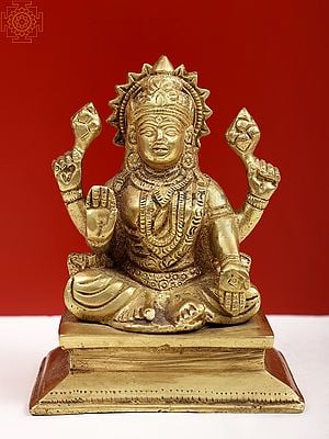 4" Small Brass Goddess Lakshmi