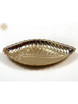 5" Small Brass Conch Shape Puja Plate