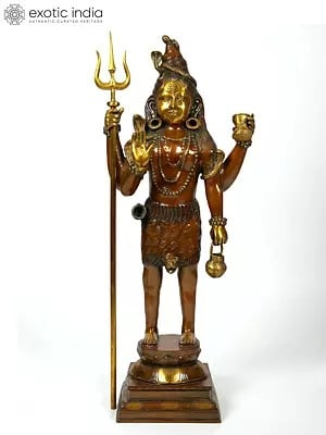 40" Large Brass Standing Lord Mahadeva Shiva