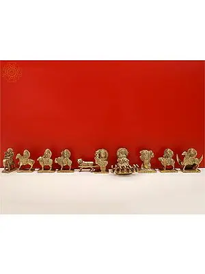 2" Small Navagraha Set in Brass