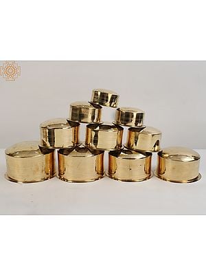 Set of Ten Patilas (Brass Tope) From South India | Made In India
