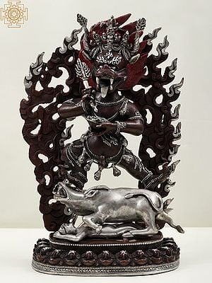 Tibetan Buddhist Deity Yamantaka Copper Statue - Made in Nepal