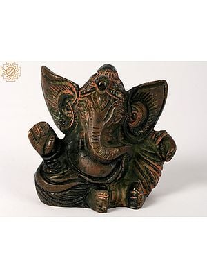 2" Small Good Luck Ganesha Sculpture in Brass