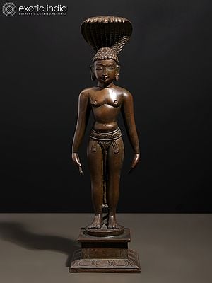 12" Standing Mahaveer Swami | Handmade | Madhuchista Vidhana (Lost-Wax) | Panchaloha Bronze from Swamimalai