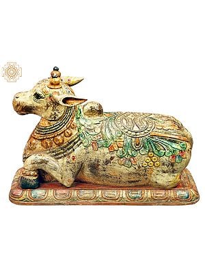 21" Vintage Wooden Nandi Sculpture | Handmade