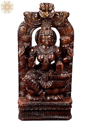 37" Large Vintage Wooden Devi Lakshmi | Handmade