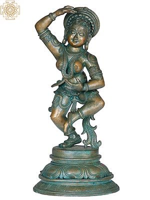 18" Mohini, The Female Incarnation of Vishnu | Madhuchista Vidhana (Lost-Wax) | Panchaloha Bronze from Swamimalai