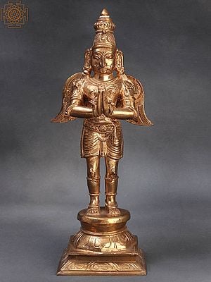9" Garuda | Handmade | Madhuchista Vidhana (Lost-Wax) | Panchaloha Bronze from Swamimalai