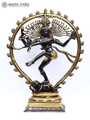 36" Large Size Lord Shiva As Nataraja In Brass | Handcrafted In India