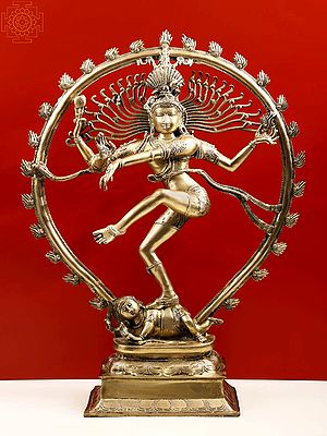 36" Large Size Lord Shiva As Nataraja In Brass | Handcrafted In India