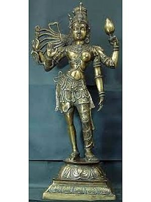 39" Large Size Ardhanarishvara In Brass | Handmade | Made In India