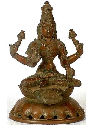 8" Vishnu's Consort In Brass | Handmade | Made In India