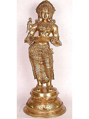 21" Large Size Deep Lakshmi in Brass | Handmade | Made in India