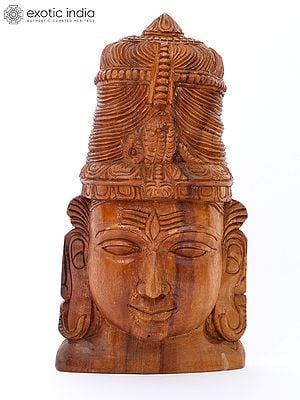 18" Lord Shiva Head | Wall Hanging | Wood Carving