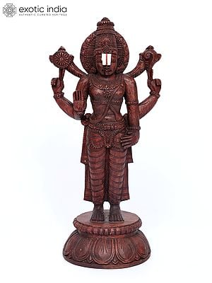 24" Lord Tirupati Balaji (Venkateshvara) | Wood Carved Statue