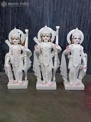 24" Lord Ram Darbar In Vietnam Marble | Statue For Temple