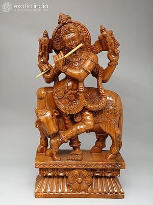 24" Venugopal Krishna | Wood Carving