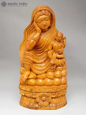 24" Mother with Child | Wood Carving