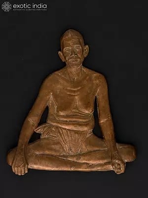 9" Lifelike Statue of Ramana Maharhi in Bronze | Wall Hanging