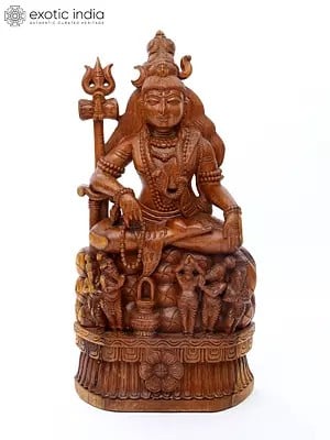 26" Lord Shiva Statue | Wood Carving