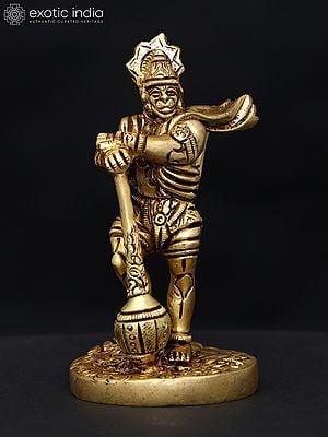 4" Small Mahabali Hanuman | Brass Statue