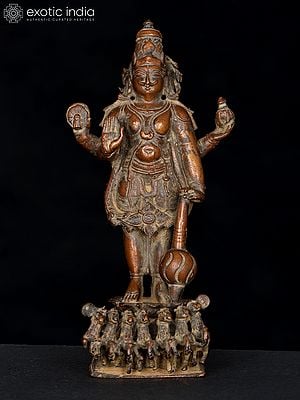 6" Small Standing Lord Surya | Copper Statue