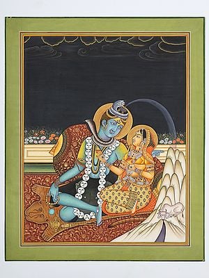 Emergence of Ganga from Shiva’s Coiffure (A Fine Painting)